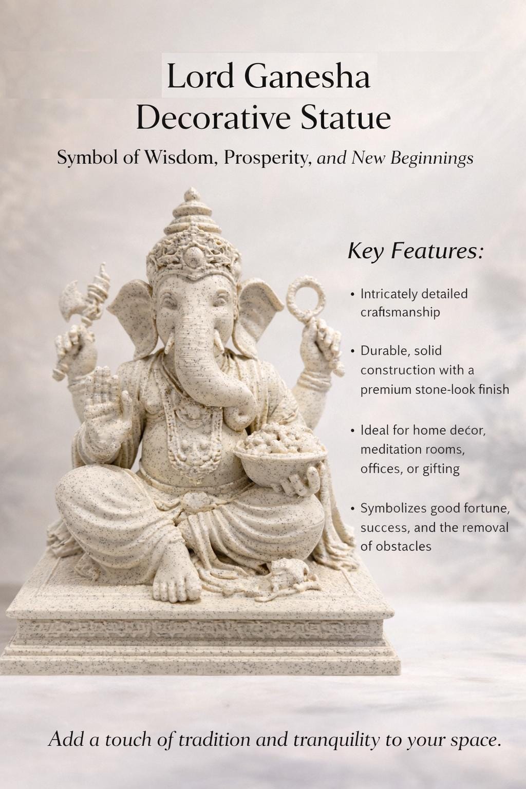 Lord Ganesha Statue - Spiritual Decor