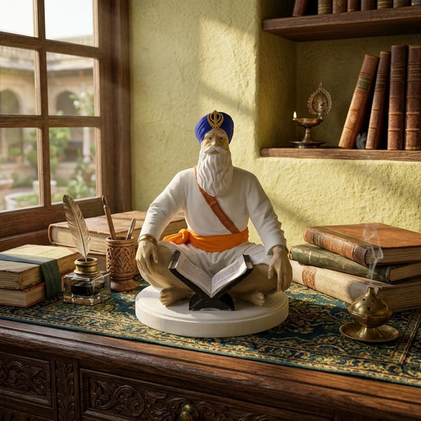 Baba Deep Singh Ji Hand Painted Spiritual Decor