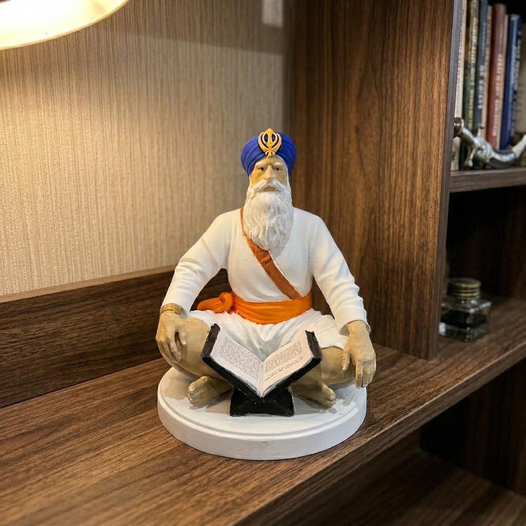 Baba Deep Singh Ji Hand Painted Spiritual Decor